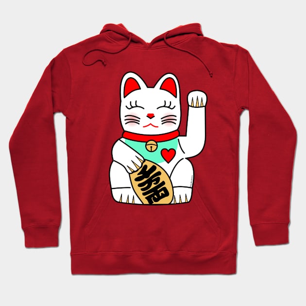 Maneki neko Hoodie by Pendientera